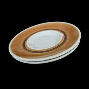 Franciscan Earthenware Saucers Brown Floral Medallion Vintage Set of 2